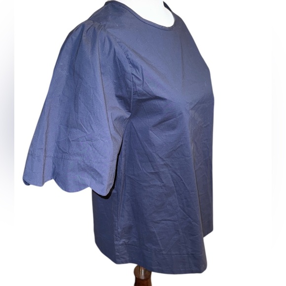 Duffield Lane FEYE FLUTTER SLEEVE IN NAVY STRETCH - Picture 4 of 8